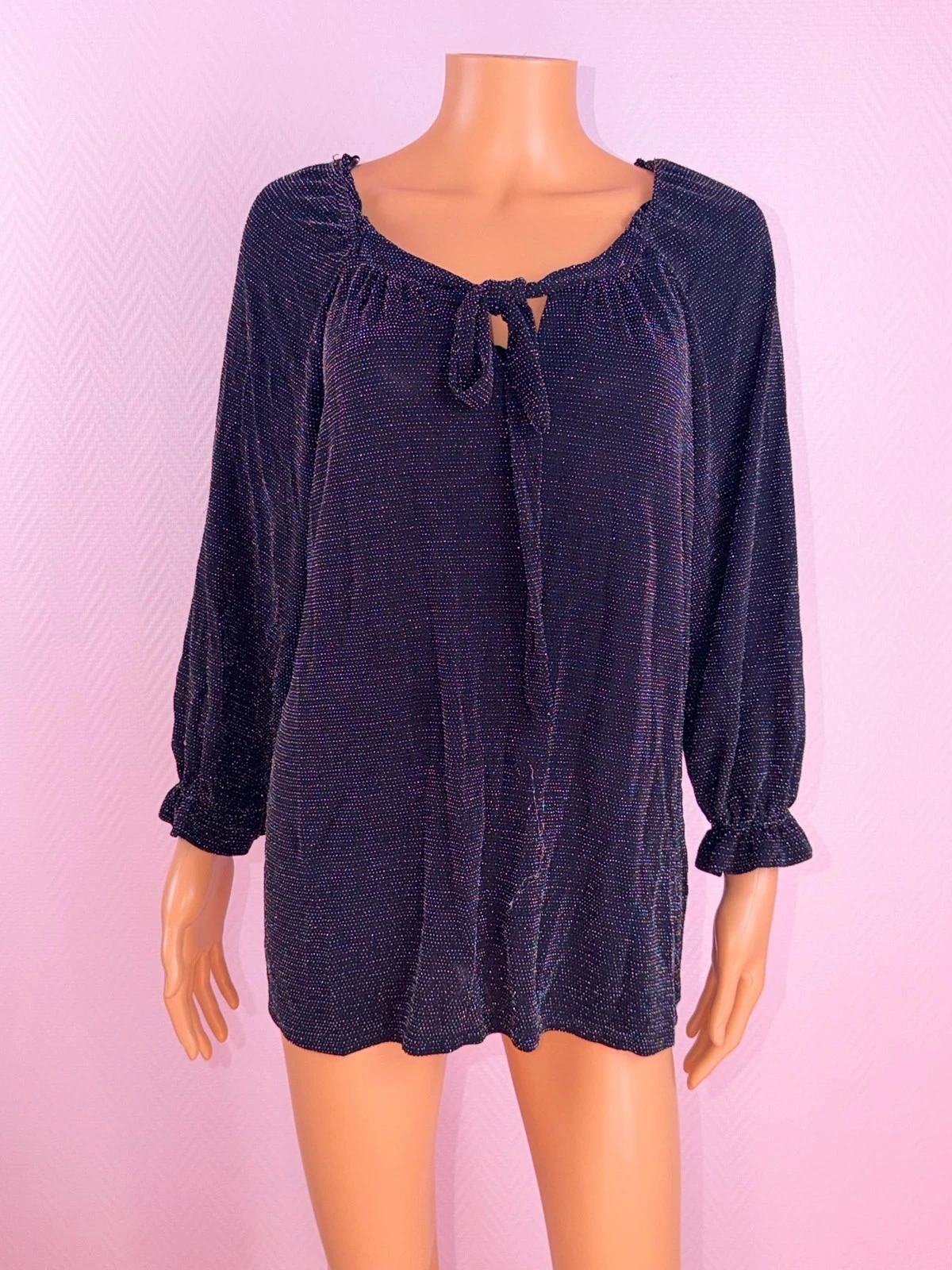 Top feminino preto brilhante cor nunca usado – photo 4